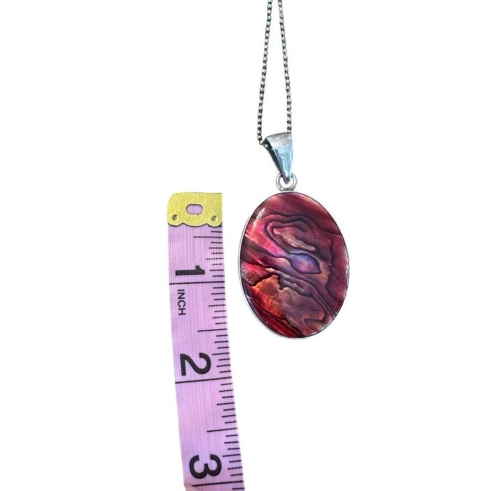 Charles Albert Sterling Silver 925 Abalone Pendant Necklace Earrings Set 18.45g - Picture 14 of 16